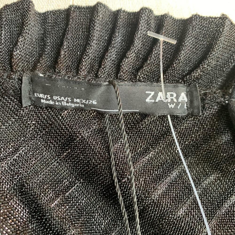 Zara Metallic Silver & Black Night Out Dress Small - Picture 11 of 13